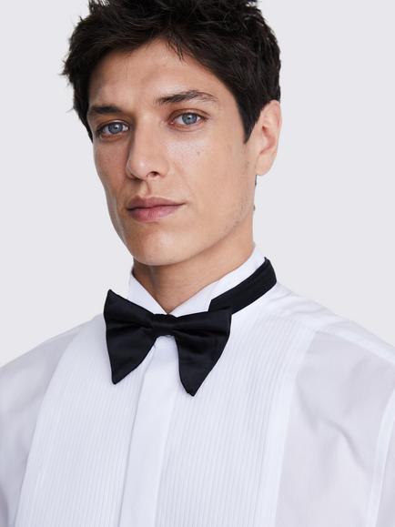 Moss Regular Fit Cotton Pleated Dress Shirt - view 2, White