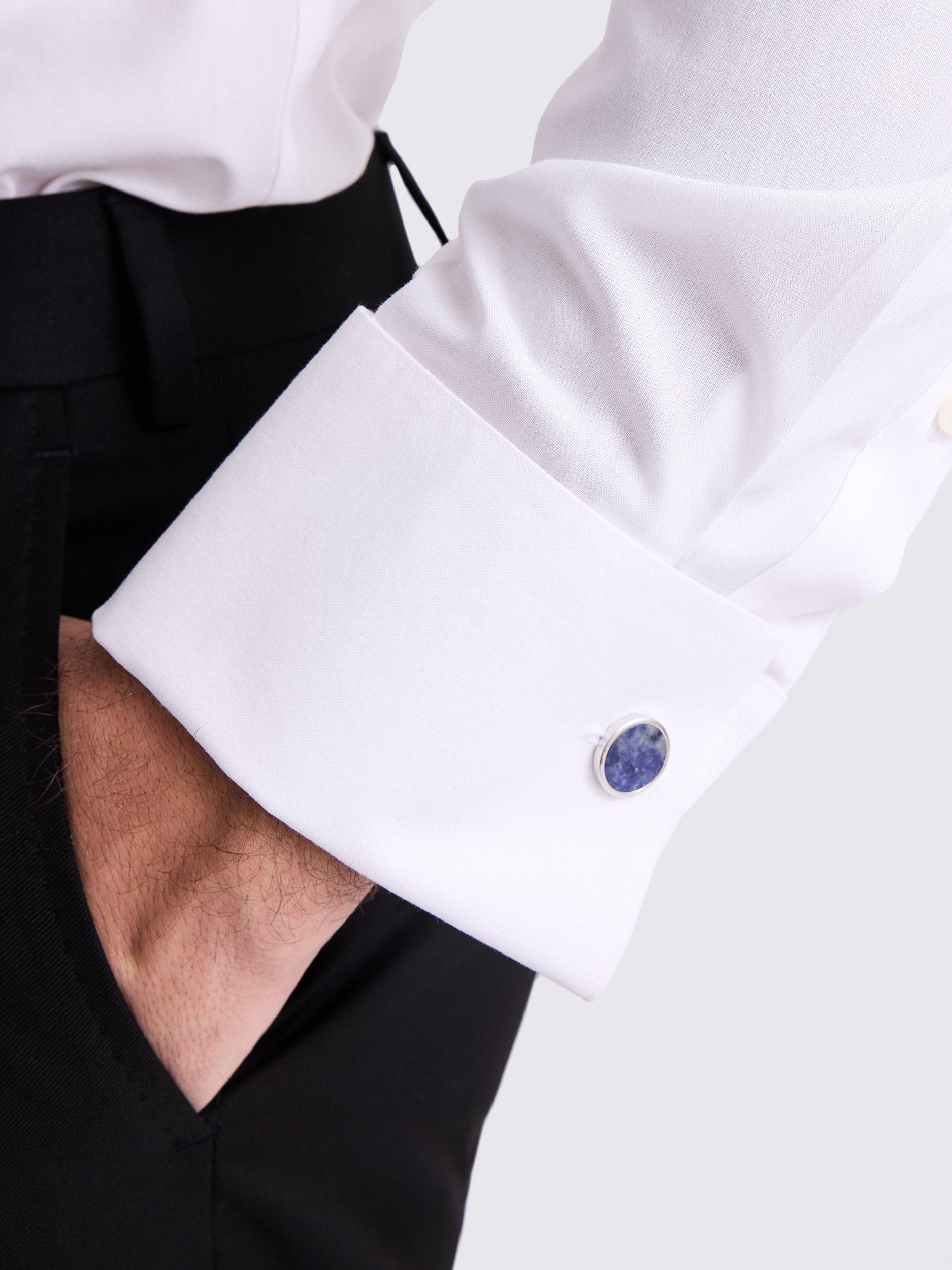 Product image 3 of 4, which shows Moss Oxford Non-Iron Shirt, White, 14.5