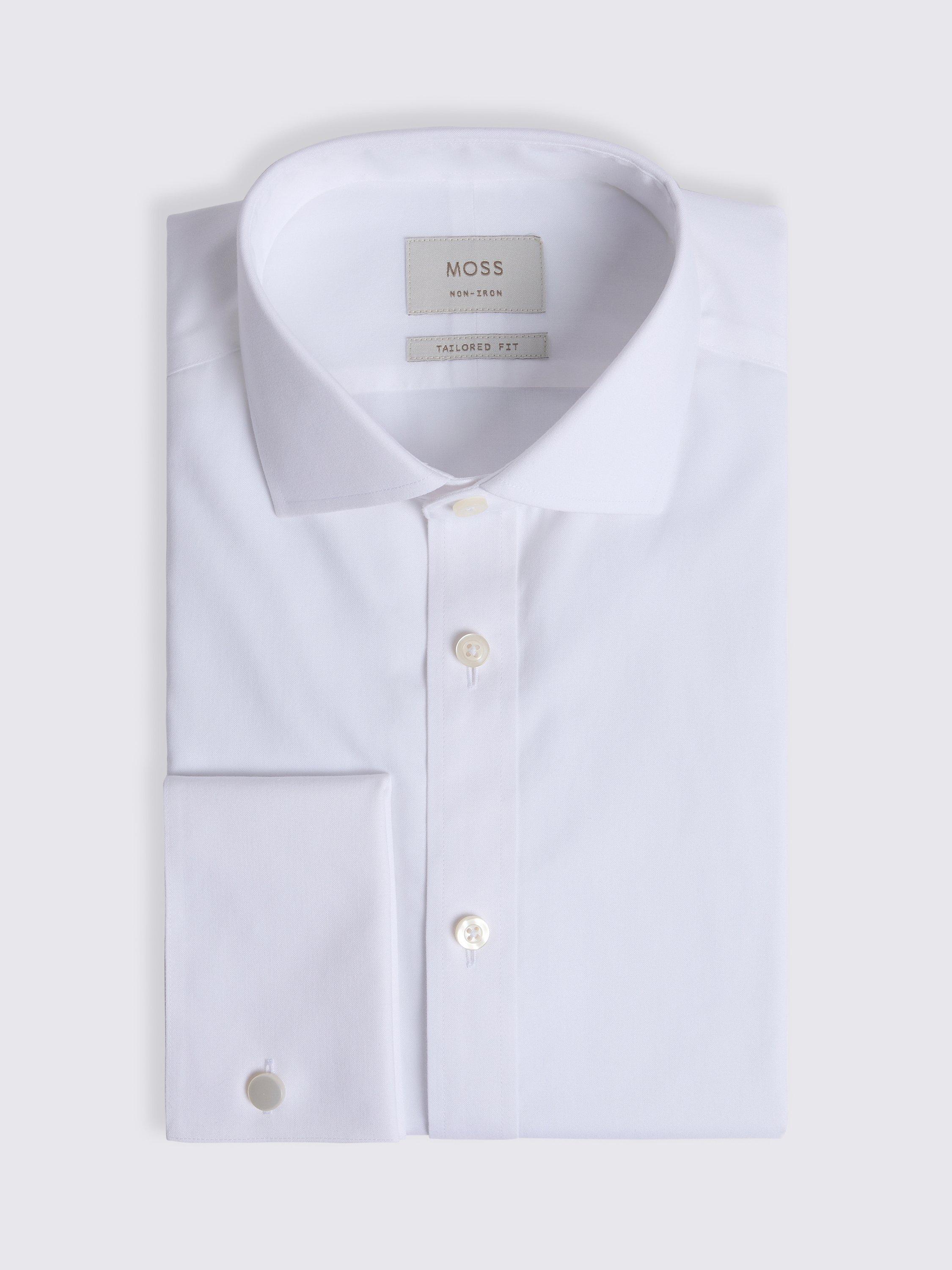 Product image 4 of 4, which shows Moss Oxford Non-Iron Shirt, White, 14.5