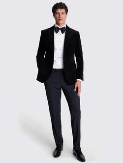 Moss Tailored Fit Velvet Jacket - view 2, Black