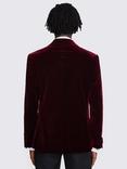 Moss Slim Fit Velvet Jacket, Burgundy