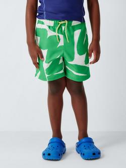 John Lewis Kids' Abstract Swim Shorts, Green, Green