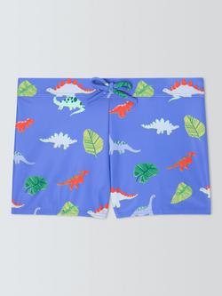 John Lewis Kids' Mini Dinosaur Swim Shorts, Blue, Blue