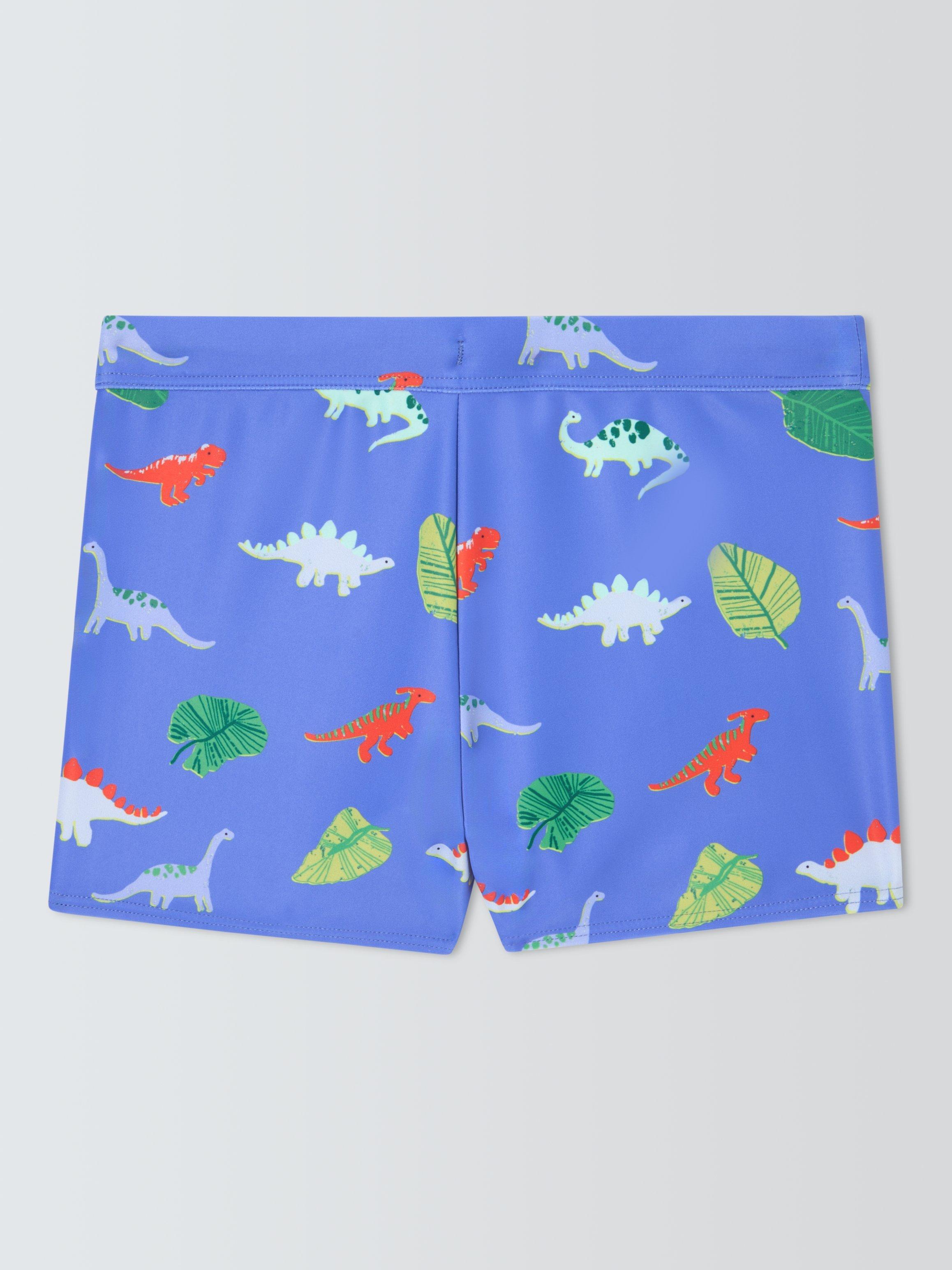 Product image 2 of 3, which shows John Lewis Kids' Mini Dinosaur Swim Shorts, Blue, 3 years