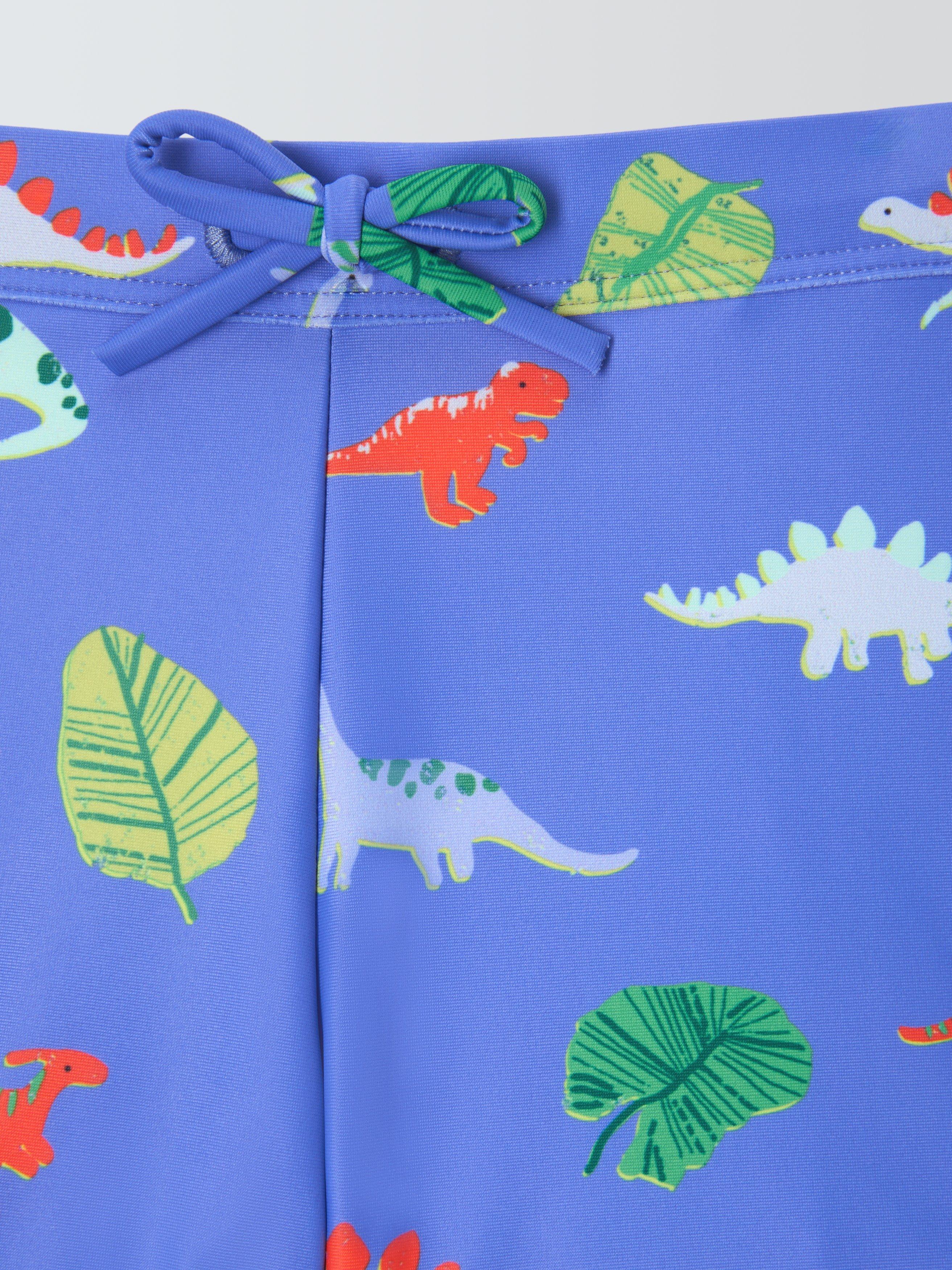 Product image 3 of 3, which shows John Lewis Kids' Mini Dinosaur Swim Shorts, Blue, 3 years