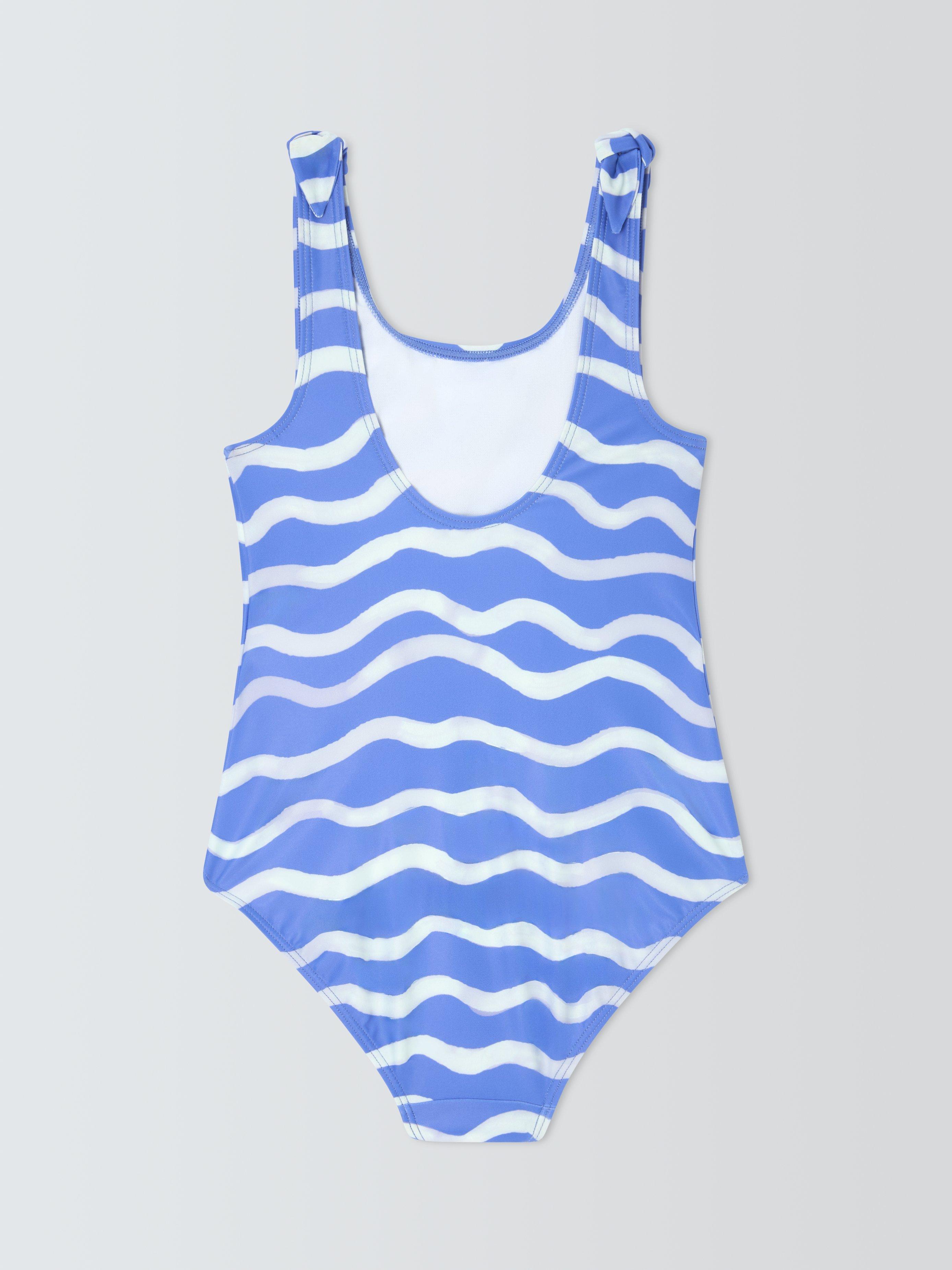 Product image 2 of 3, which shows John Lewis Kids' Floral Wave Swimsuit, Blue Multi, 3 years