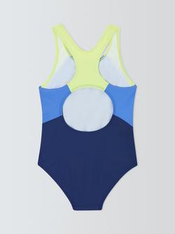 John Lewis Kids' Colour Block Sport Swimsuit, Navy - view 2, Navy