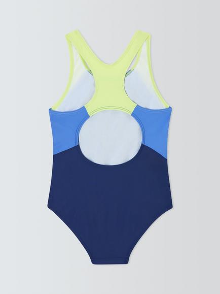 John Lewis Kids' Colour Block Sport Swimsuit, Navy - view 2, Navy