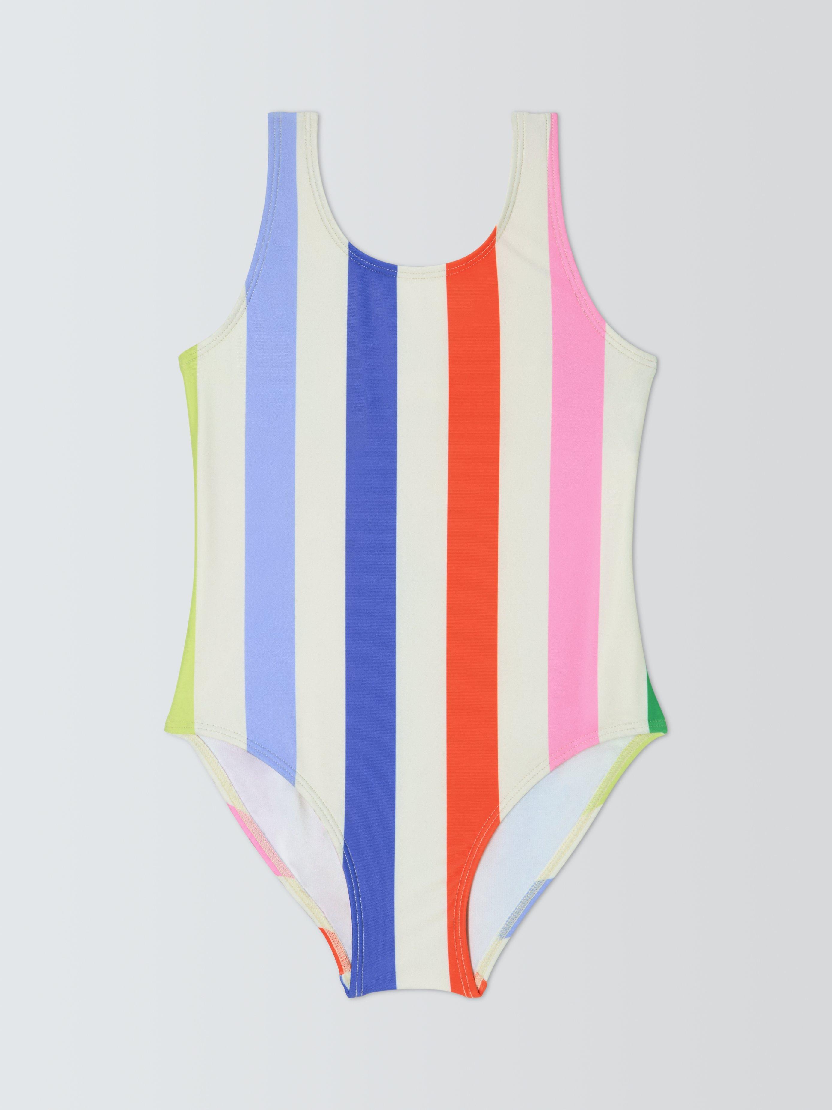 Product image 1 of 3, which shows John Lewis Kids' Stripe Swimsuit, Multi, 3 years