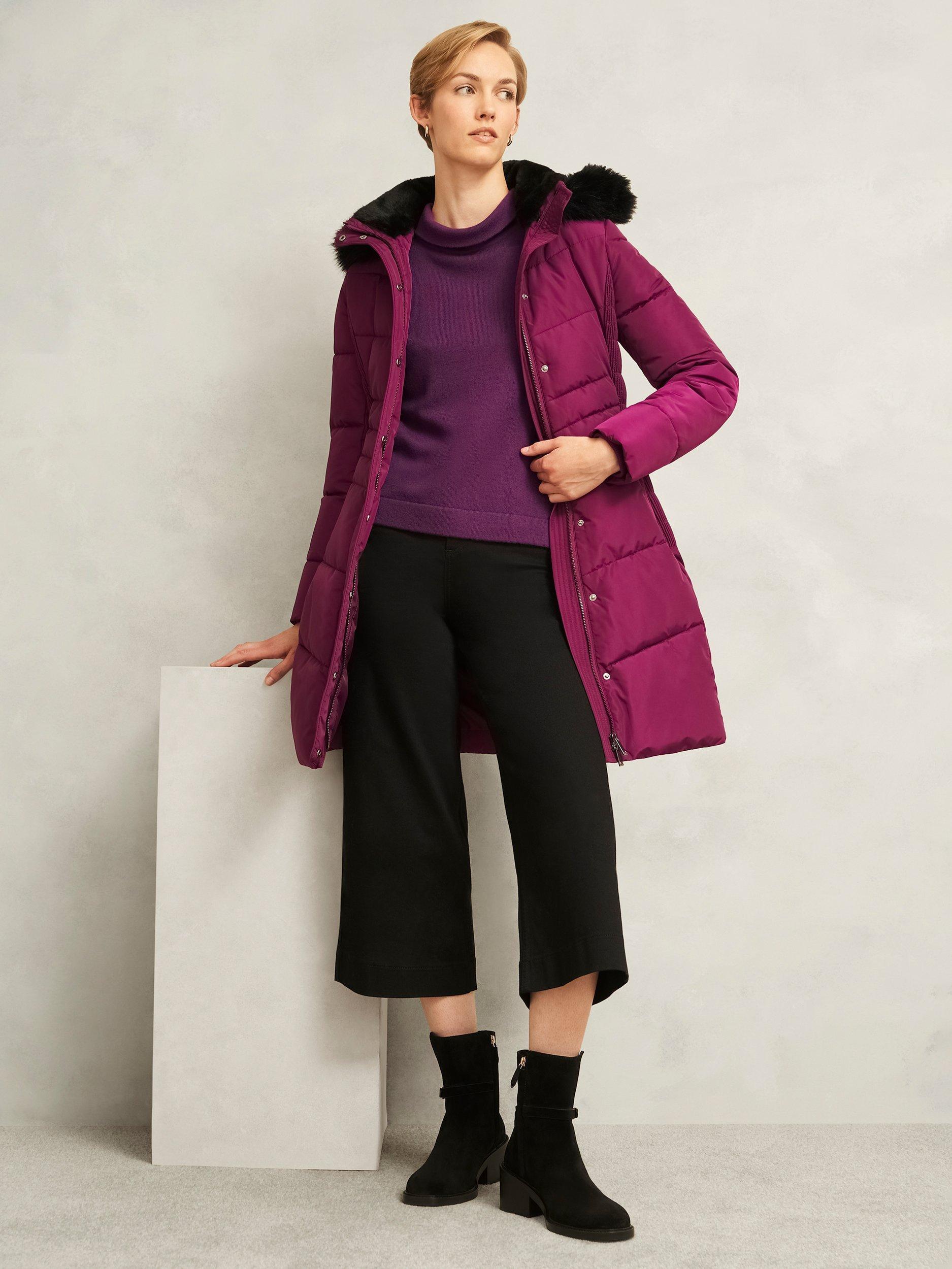 Product image 6 of 6, which shows Hobbs Audrey Roll Neck Wool Rich Jumper, Purple, L