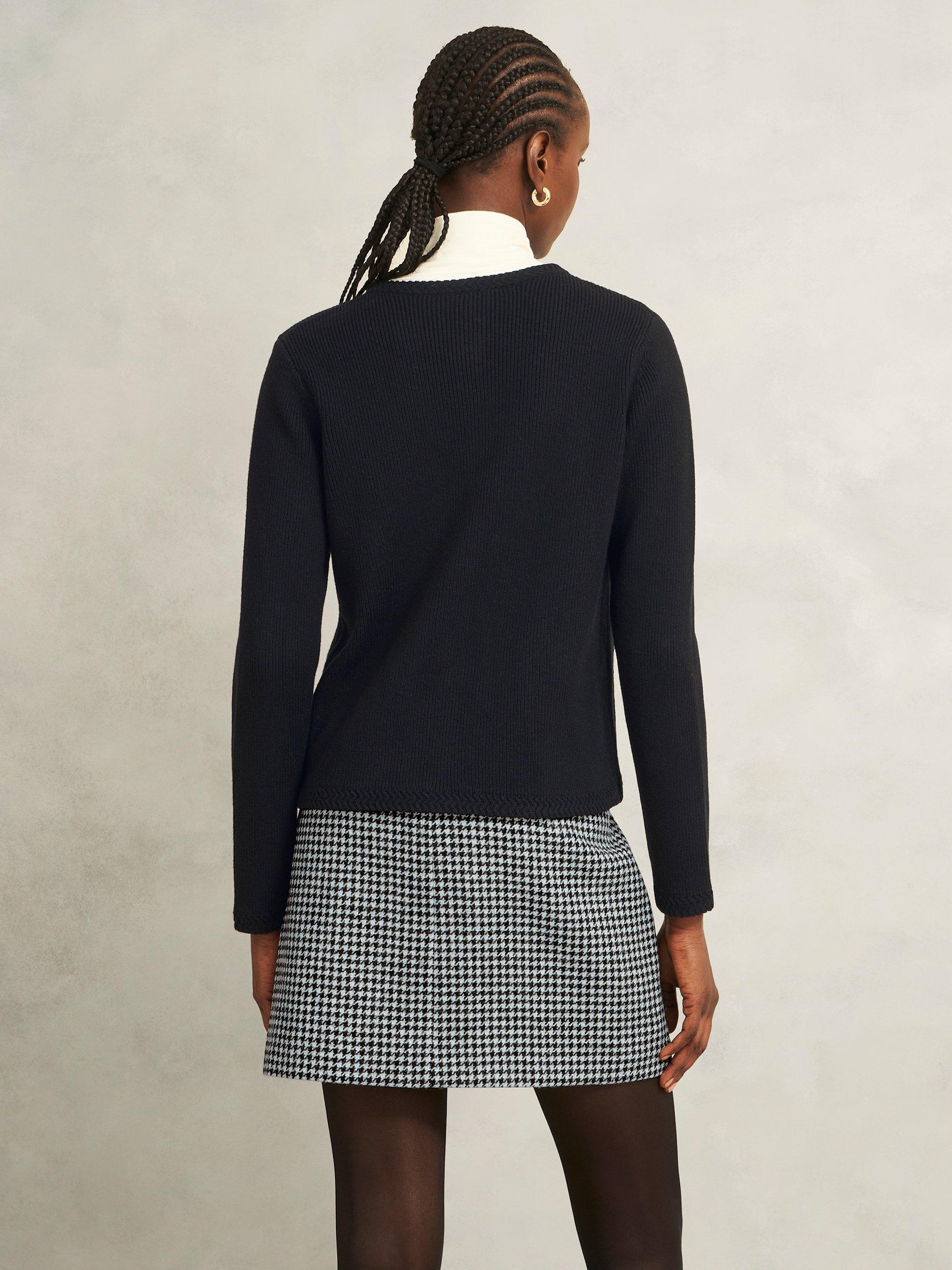 Product image 2 of 6, which shows Hobbs Simona Knitted Wool Rich Jacket, Black, M