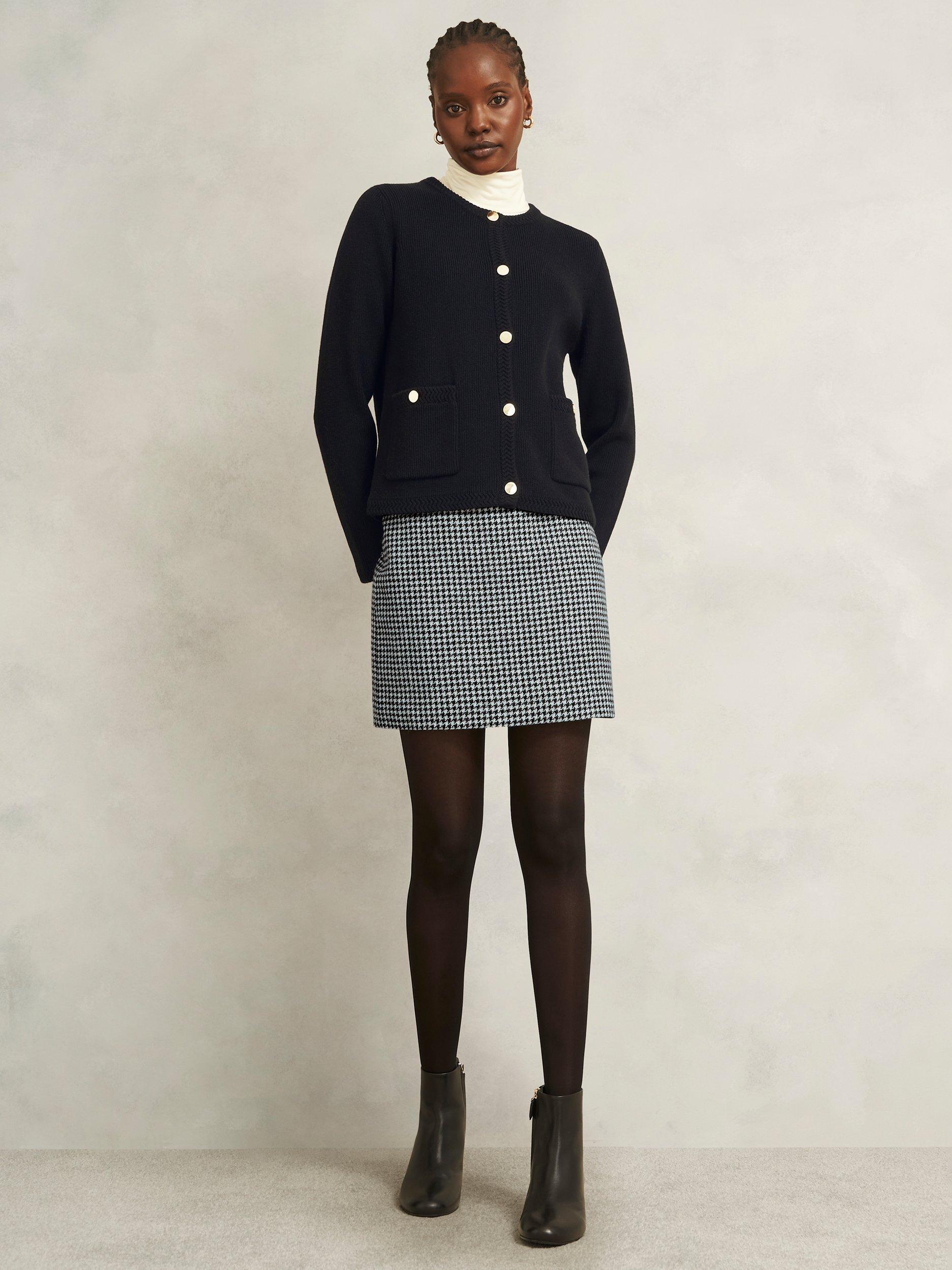Product image 5 of 6, which shows Hobbs Simona Knitted Wool Rich Jacket, Black, M