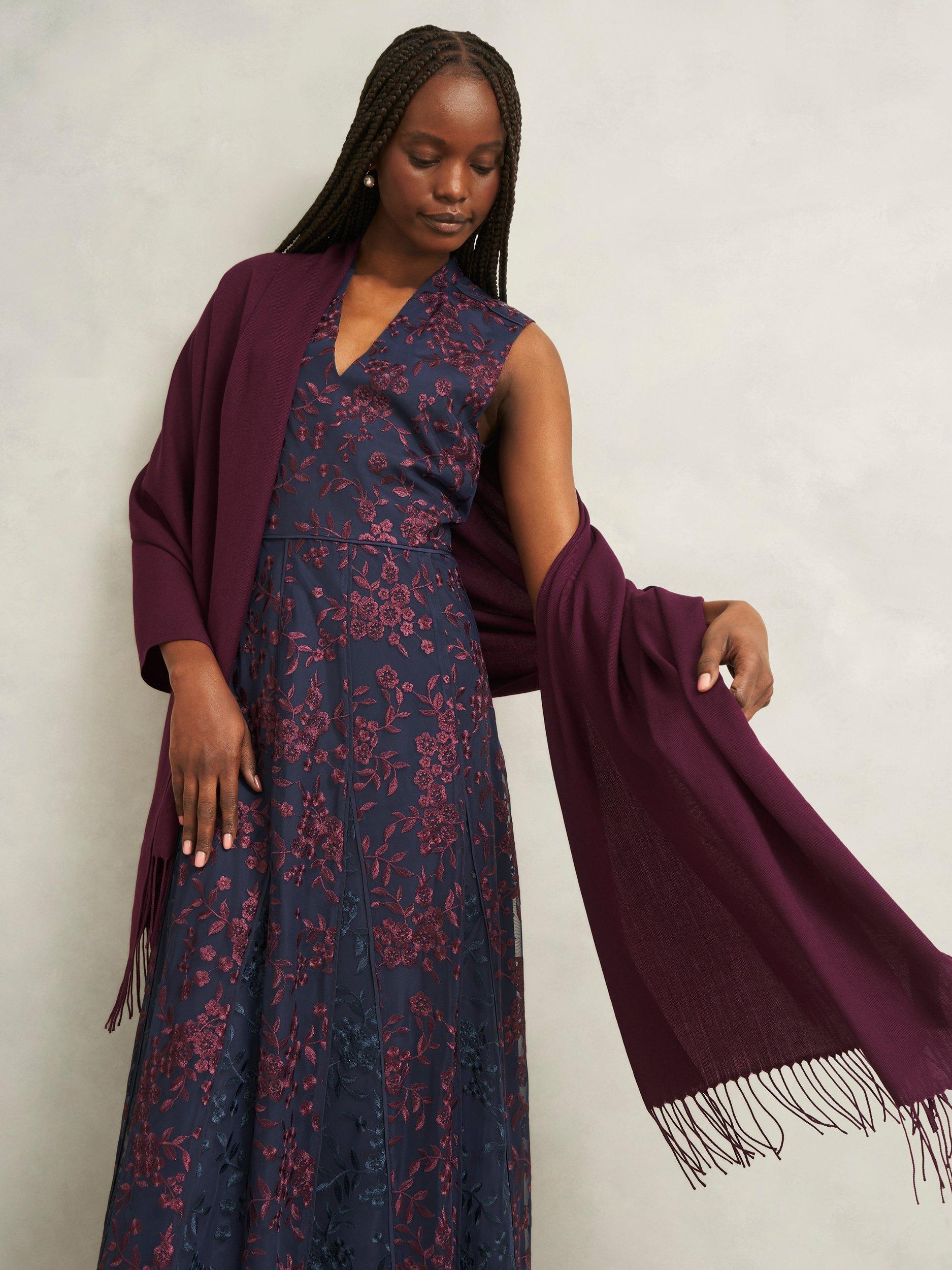 Product image 3 of 3, which shows Hobbs Matilda Scarf, Onyx Red