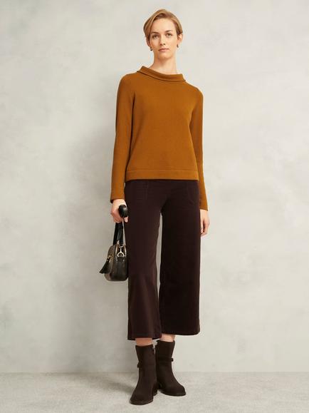 Hobbs Audrey Roll Neck Wool Rich Jumper, Mid Orange, Mid Orange