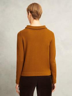 Hobbs Audrey Roll Neck Wool Rich Jumper, Mid Orange - view 2, Mid Orange