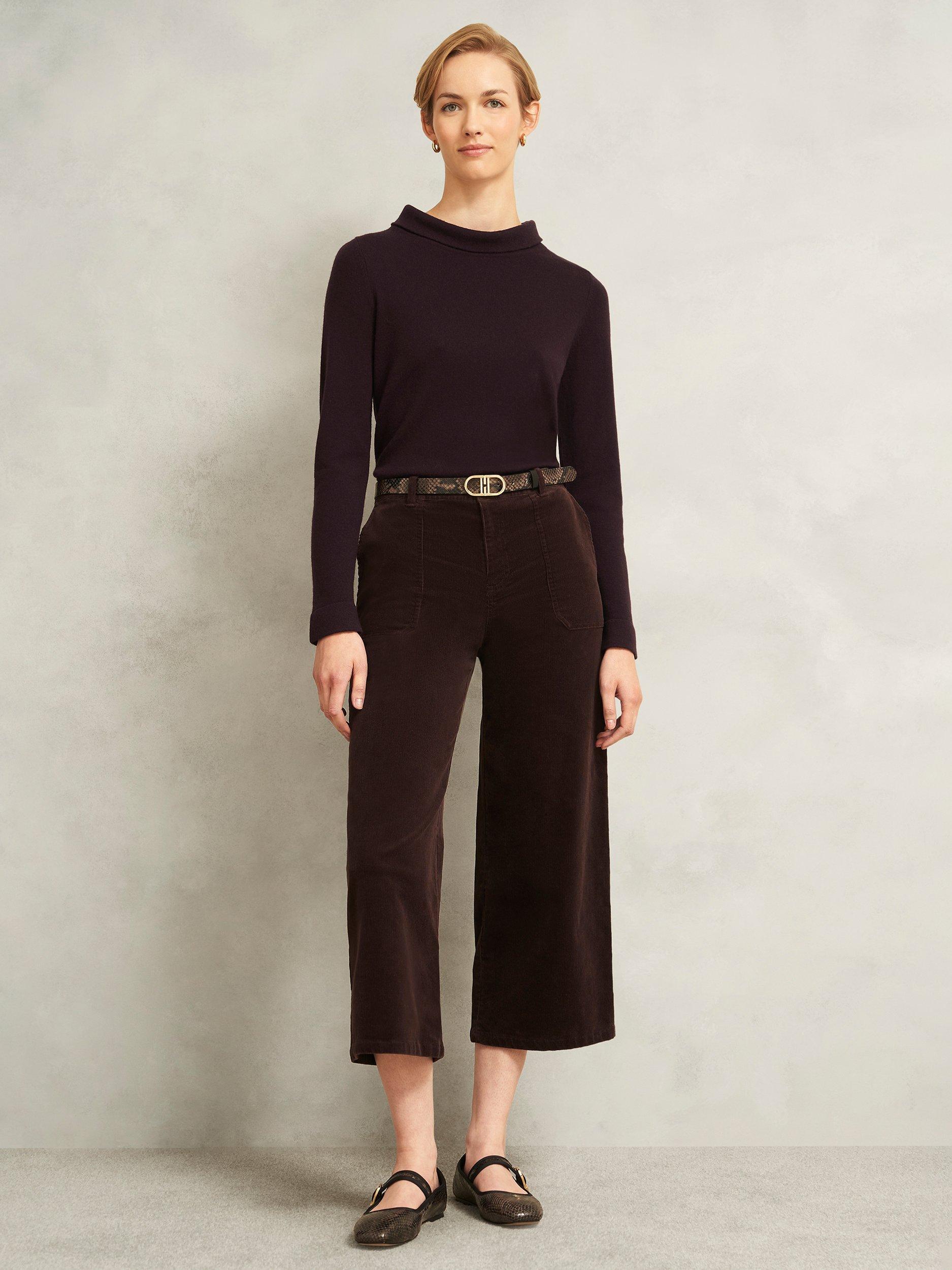 Product image 5 of 5, which shows Hobbs Audrey Roll Neck Wool Rich Jumper, Dark Brown, S