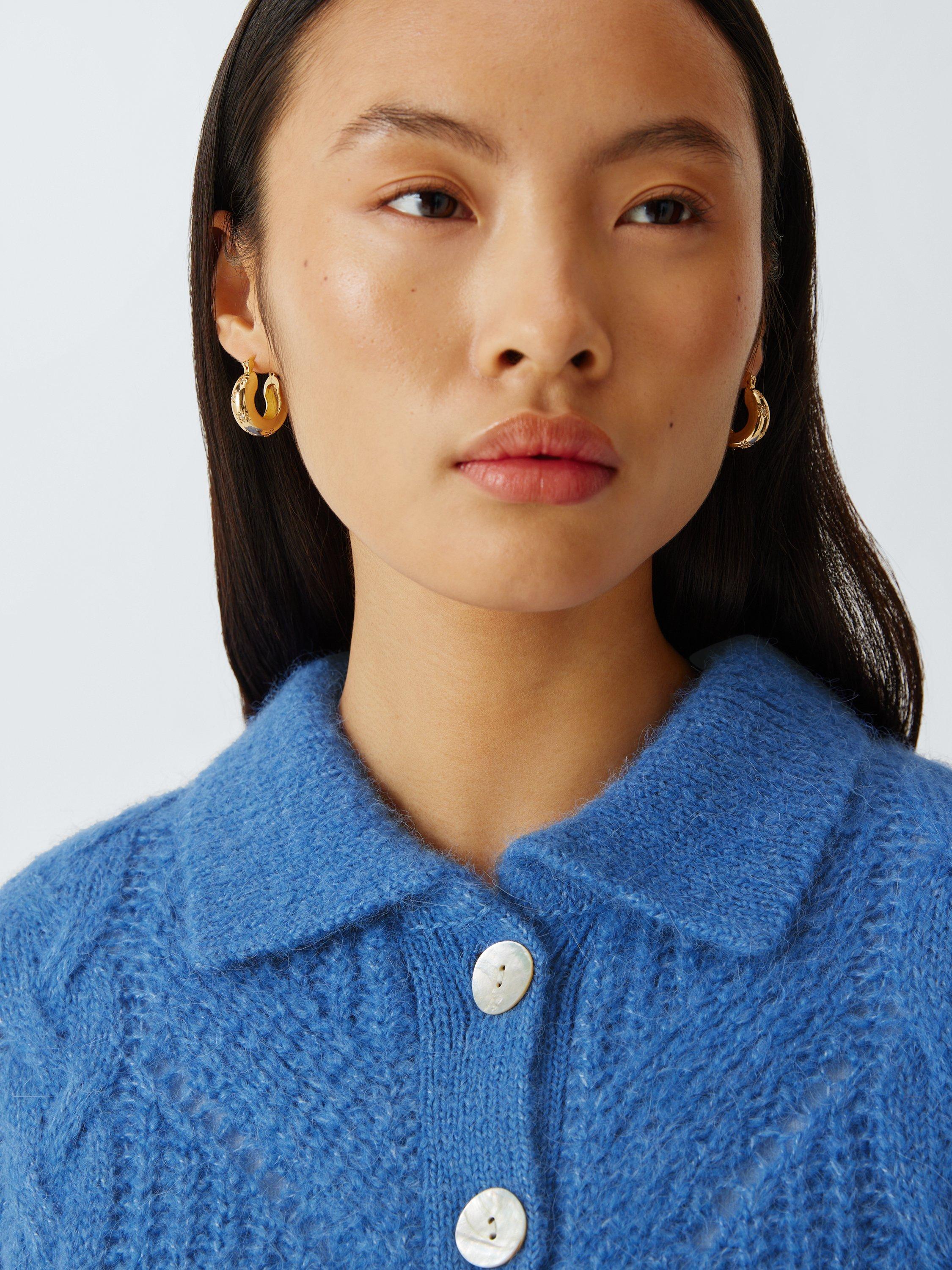 Product image 5 of 6, which shows AND/OR Bonnie Wool Rich Cardigan, Cornflower Blue, XS