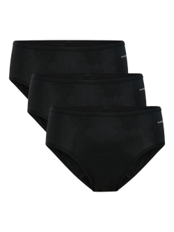 Modibodi Basic Mid-Rise Period Knickers, Moderate Absorbency, Black, Black