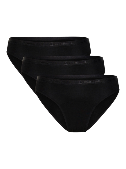 Modibodi Classic Period Bikini Knickers, Light Absorbency, Black, Black