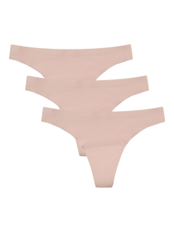 Modibodi Seamfree Period Underwear Thong, Light Absorbency, Pack of 3, Cashew, Cashew