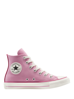 Converse Chuck Taylor All Star Contrast Suede Hi-Top Trainers, Pink, Pink
