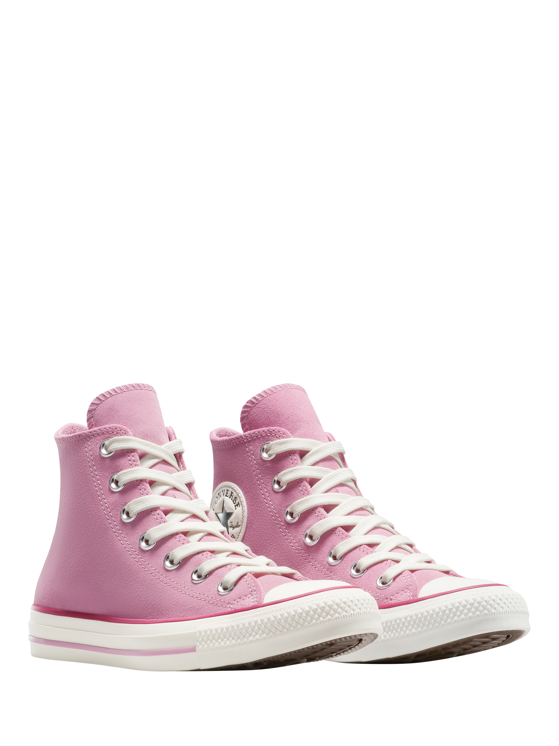 Converse Chuck Taylor All Star Contrast Suede Hi-Top Trainers, Pink