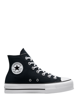 Converse Chuck Taylor All Star Lift Platform Hi-Top Trainers, Black/White, Black/White