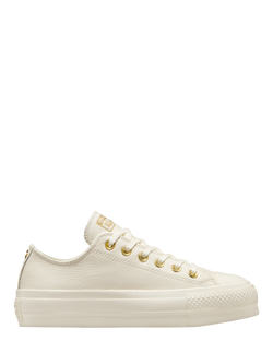 Converse Chuck Taylor All Star Lift Platform Golden Hits Trainers, Egret, Egret