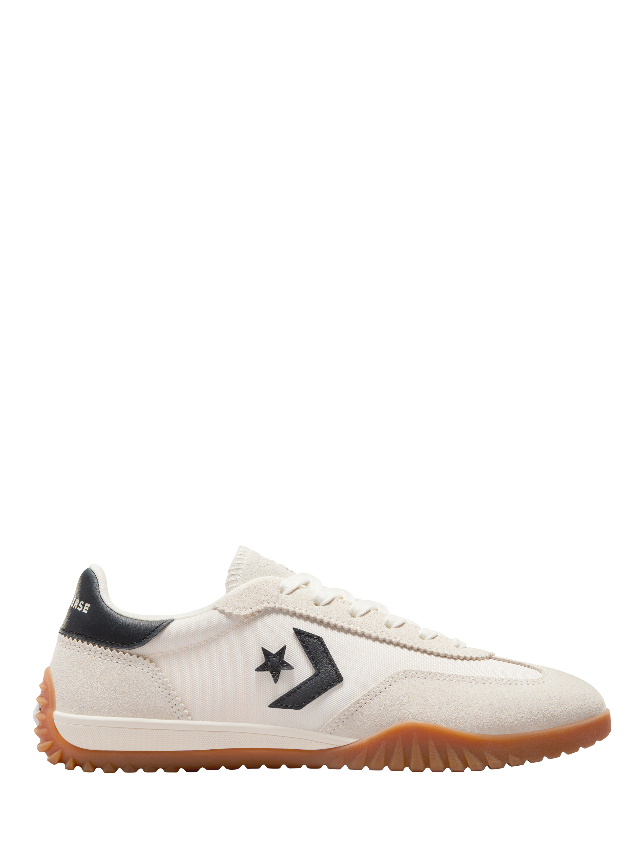 Product image 1 of 4, which shows Converse Run Star Suede Blend Trainers, Off White/Black, 4