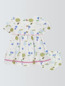 John Lewis Baby Fruit Dress & Bloomers Set, White - view 2, White
