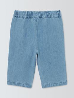 John Lewis Baby Floral Appliqué Denim Trousers, Blue - view 2, Blue