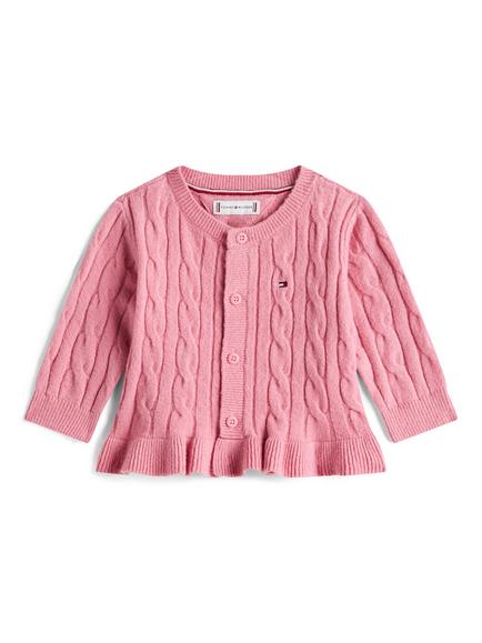 Tommy Hilfiger Kids' Ruffled Cardigan, Mystic Pink, Mystic Pink