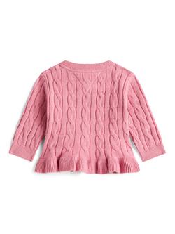 Tommy Hilfiger Kids' Ruffled Cardigan, Mystic Pink - view 2, Mystic Pink