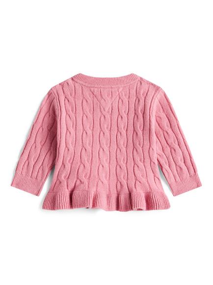 Tommy Hilfiger Kids' Ruffled Cardigan, Mystic Pink - view 2, Mystic Pink
