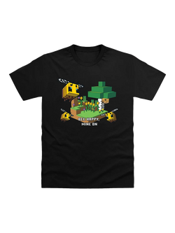Minecraft Kids' Bee Happy T-Shirt, Black, Black