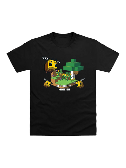 Minecraft Kids' Bee Happy T-Shirt, Black, Black