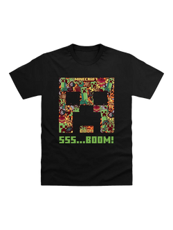 Minecraft Kids' Boom T-Shirt, Black, Black