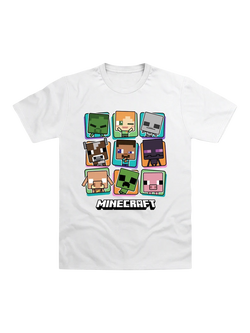 Minecraft Kids' Characters T-Shirt, White, White