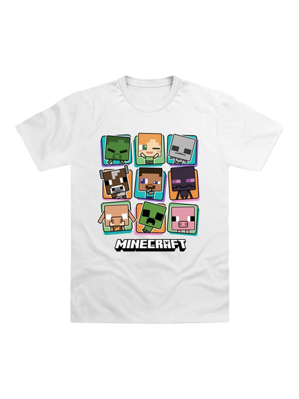 Minecraft Kids' Characters T-Shirt, White, White