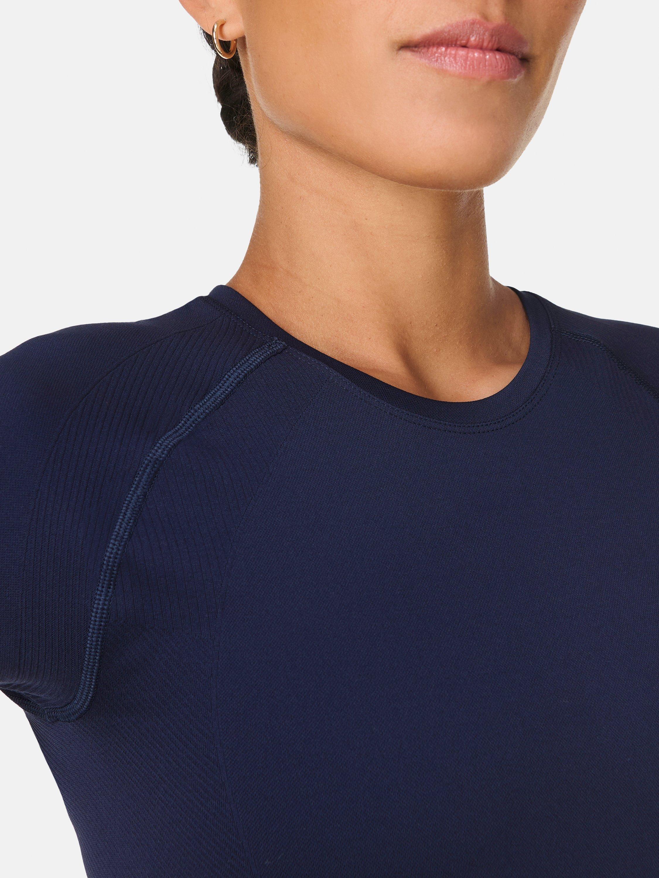 Product image 6 of 7, which shows Sweaty Betty Athlete Seamless T-Shirt, Navy Blue, XXS