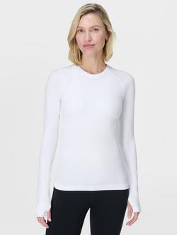 Sweaty Betty Athlete Seamless Long Sleeve Top, White, White