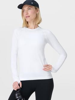 Sweaty Betty Athlete Seamless Long Sleeve Top, White - view 2, White