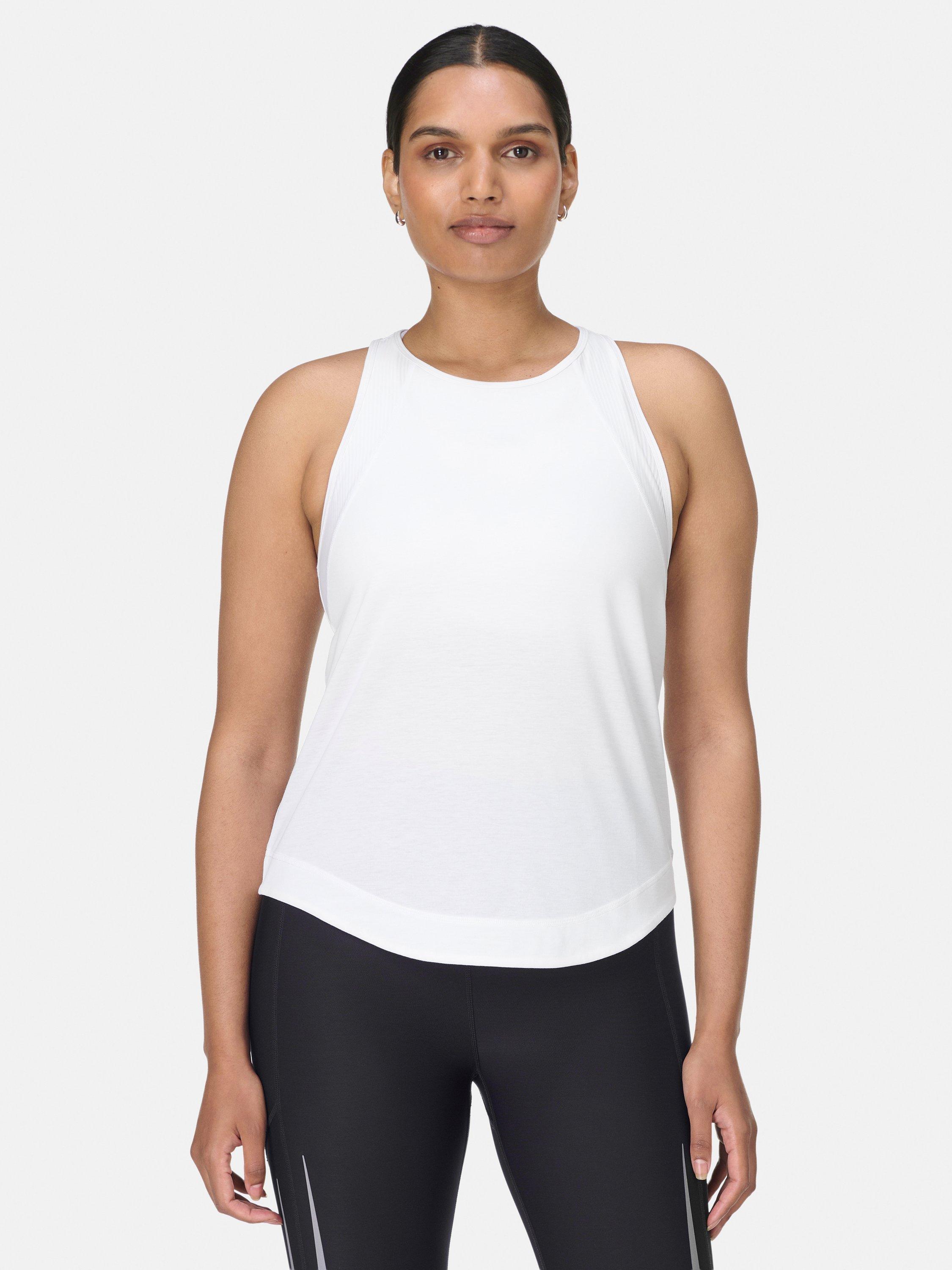 Product image 1 of 8, which shows Sweaty Betty Breathe Easy Mesh Run Tank Top, White, XXS