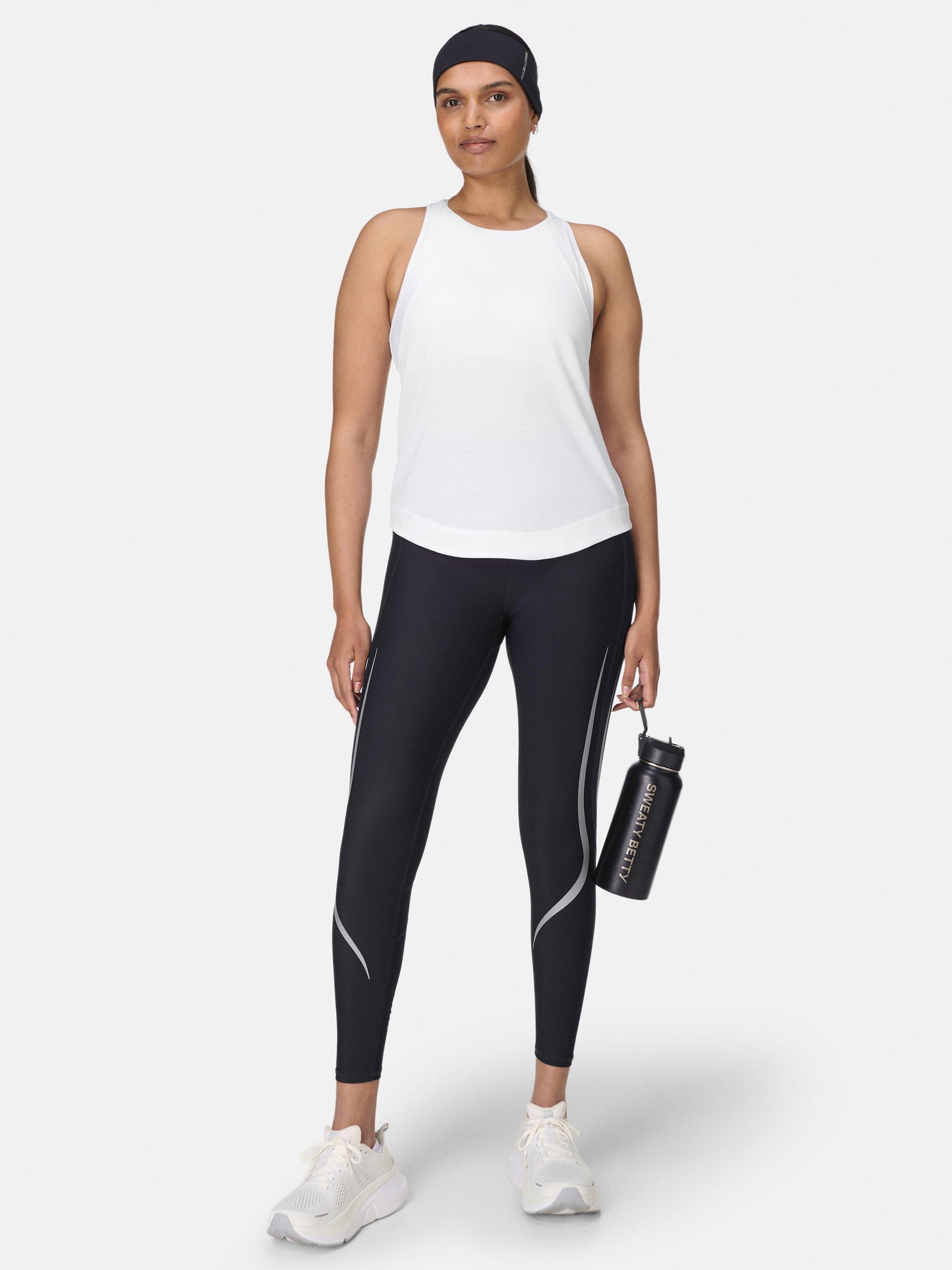 Product image 3 of 8, which shows Sweaty Betty Breathe Easy Mesh Run Tank Top, White, XXS