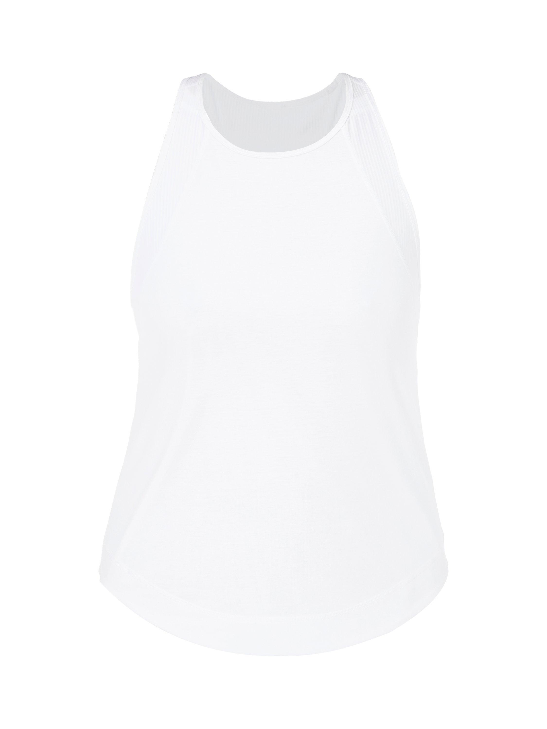 Product image 4 of 8, which shows Sweaty Betty Breathe Easy Mesh Run Tank Top, White, XXS