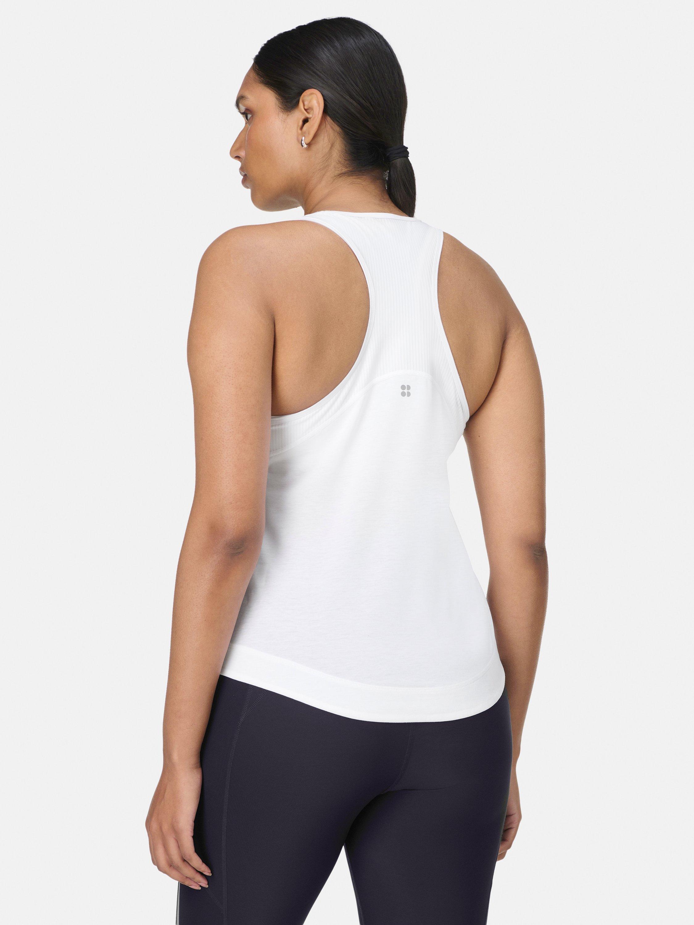 Product image 8 of 8, which shows Sweaty Betty Breathe Easy Mesh Run Tank Top, White, XXS