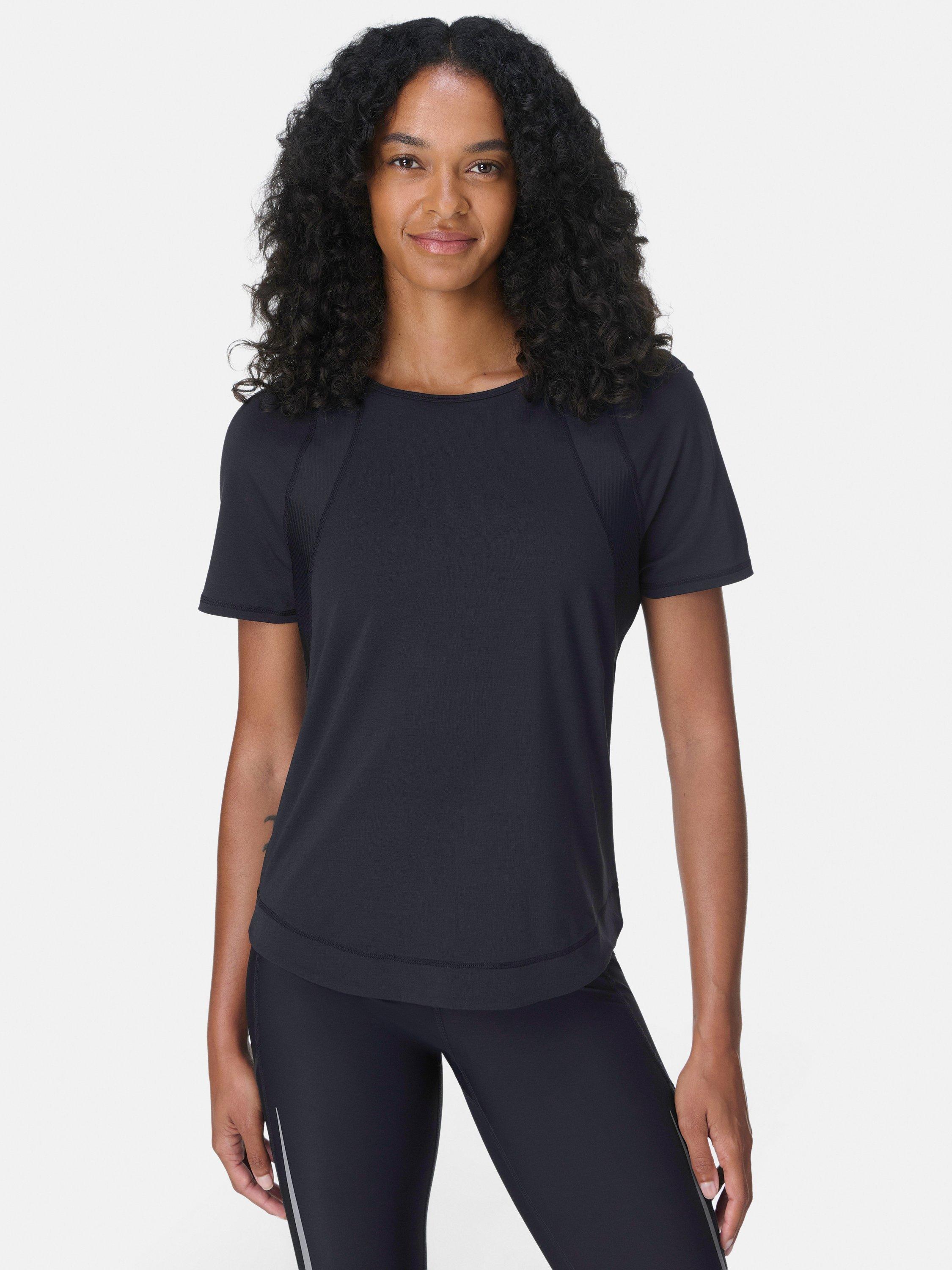 Product image 1 of 7, which shows Sweaty Betty Short Sleeve Round Neck T-Shirt, Black, XXS