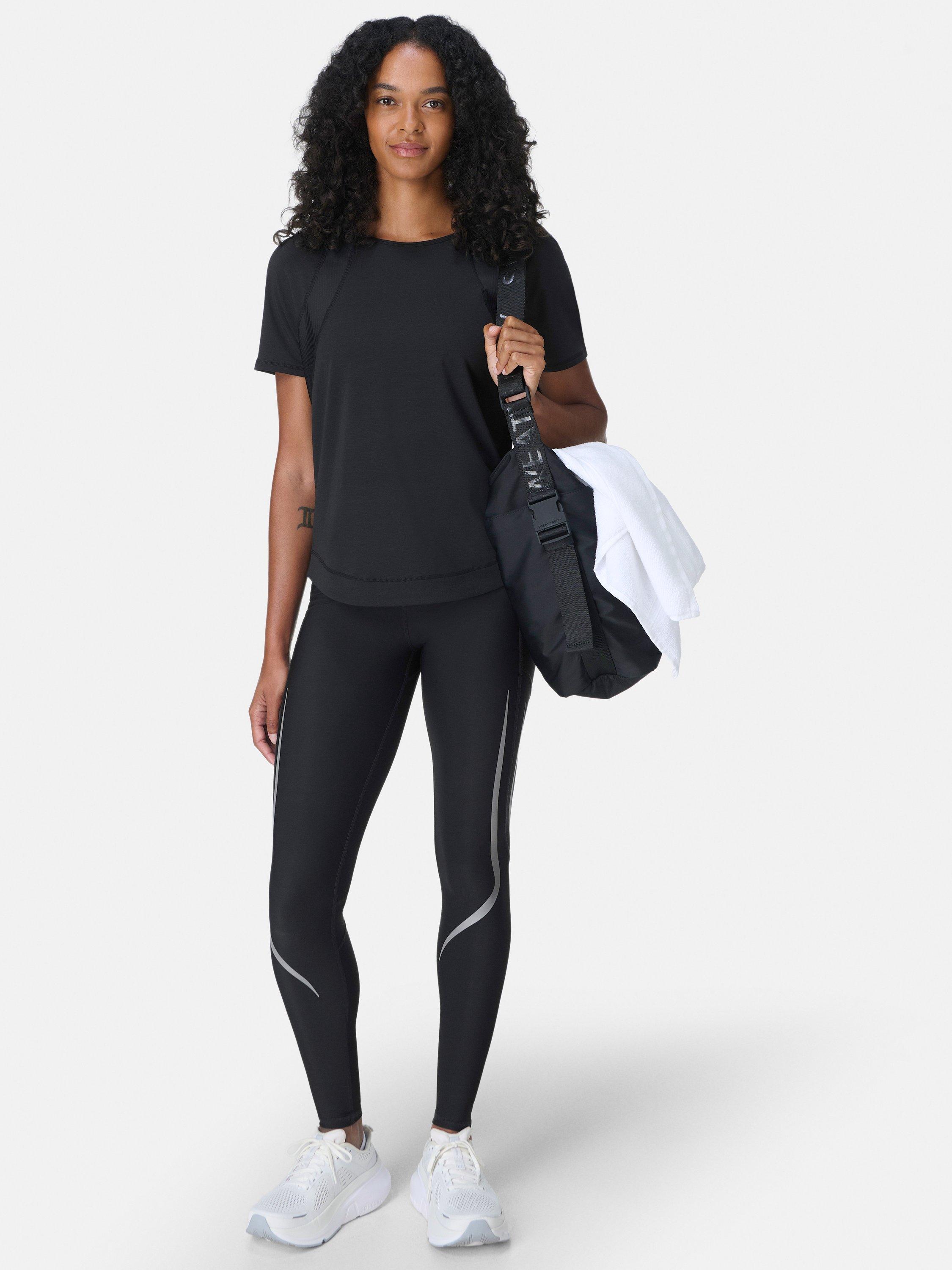 Product image 3 of 7, which shows Sweaty Betty Short Sleeve Round Neck T-Shirt, Black, XXS