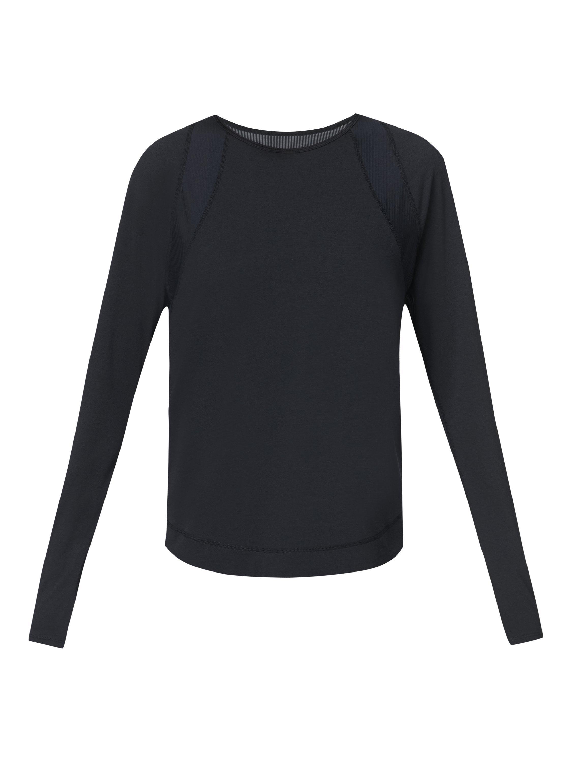 Product image 4 of 7, which shows Sweaty Betty Breathe Easy Long Sleeve Top, Black, XXS