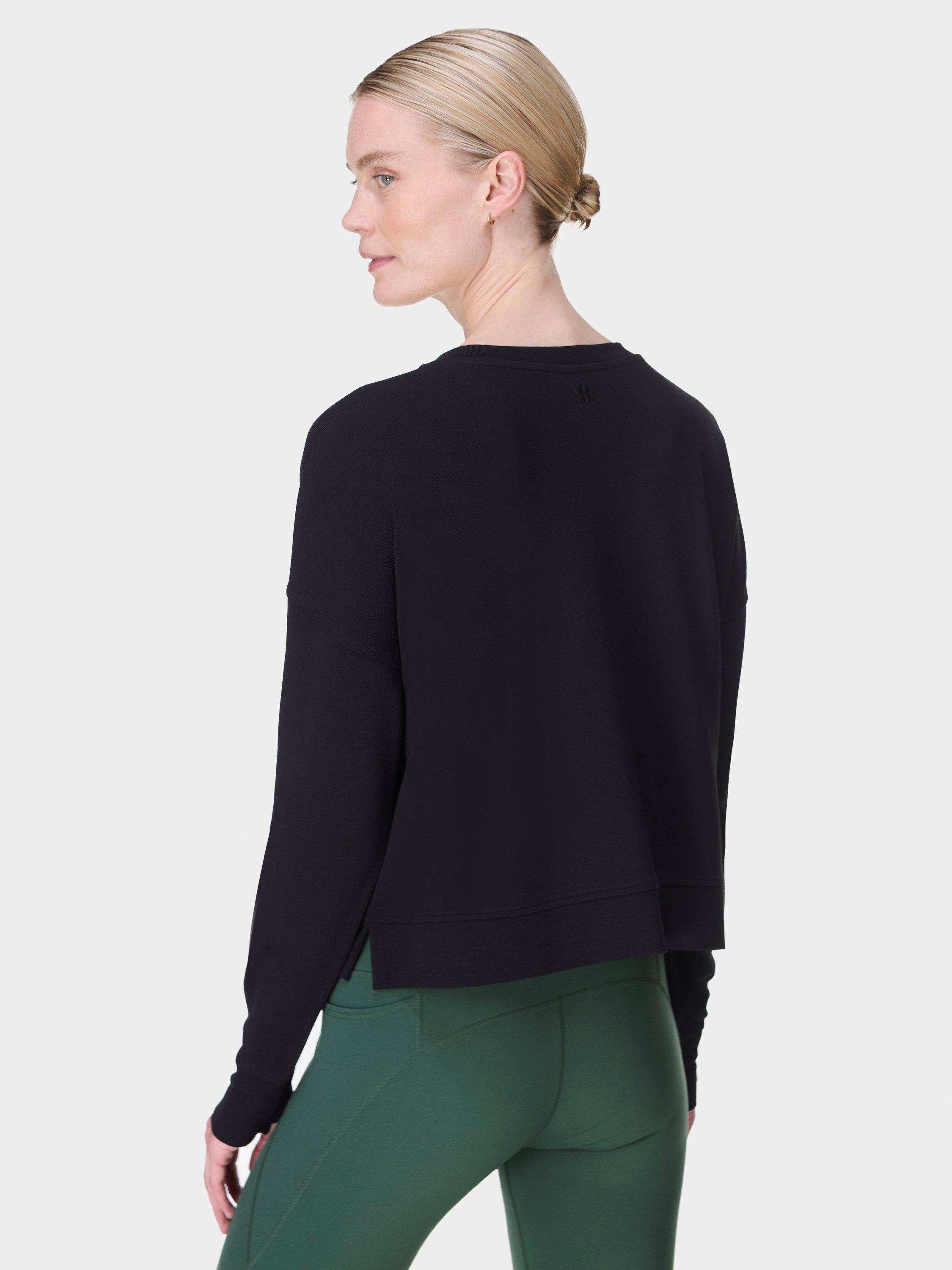 Product image 2 of 6, which shows Sweaty Betty After Class Crop Sweatshirt, Black, XXS